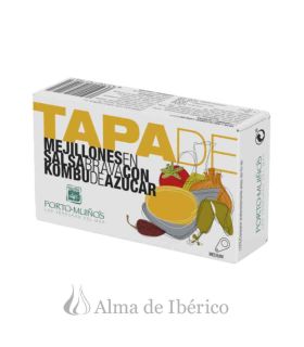 TAPA DE MEJILLÓN EN SALSA BRAVA CON KOMBU DE AZÚCAR | Porto Muiños