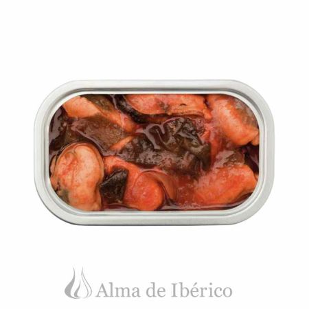 TAPA DE MEJILLÓN EN SALSA BRAVA CON KOMBU DE AZÚCAR | Porto Muiños