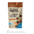 Snack de quinoa con crema de cacahuete y chocolate