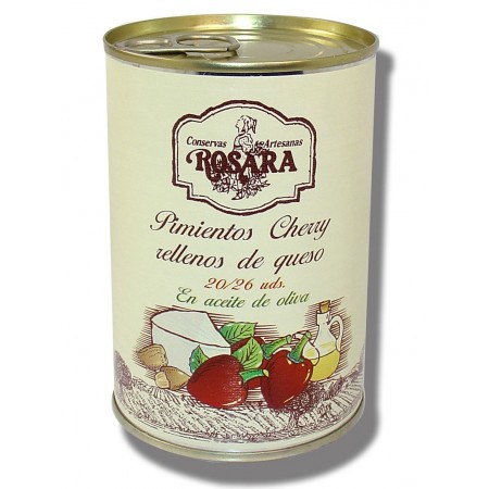 Pimientos Cherry rellenos de queso: lata - Rosara